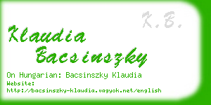 klaudia bacsinszky business card